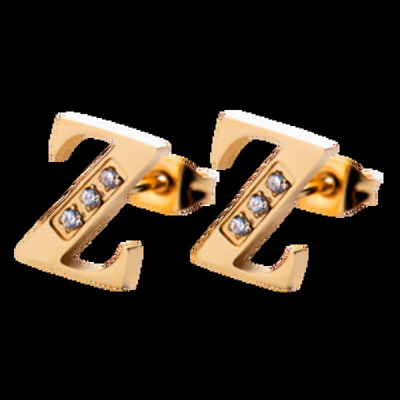 Aretes Mujer Oro 18k de Iniciales Letras con Zi... image number null