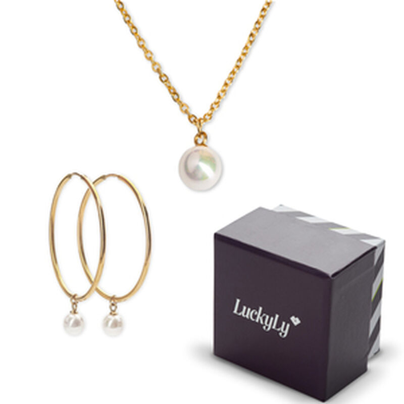 Set Juego de Joyer&iacute;a para Mujer con Perlas Natu... image number null